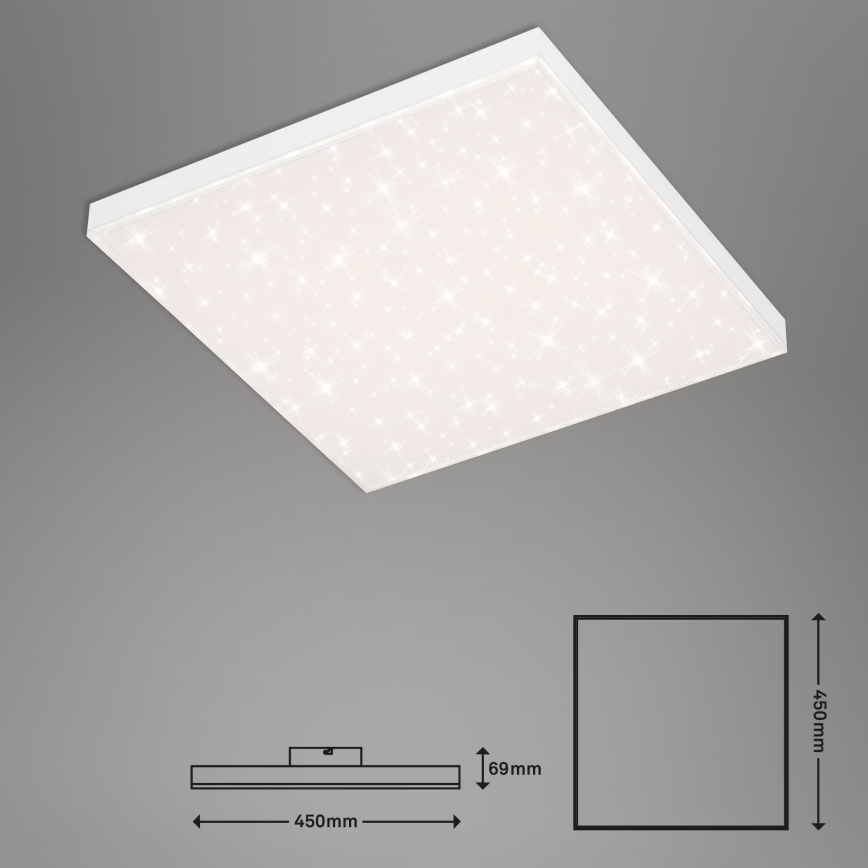 Briloner 7381-116 - Himmennettävä LED-kattovalaisin STARRY SKY LED/24W/230V 3000-6500K + kauko-ohjaus