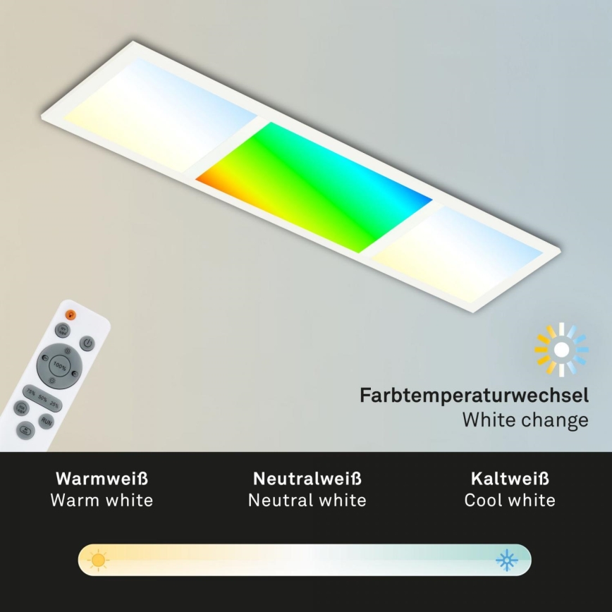 Briloner 7388-016 - RGBW Himmennettävä kattovalaisin LED/24W/230V 3000-6500K + kauko-ohjaus