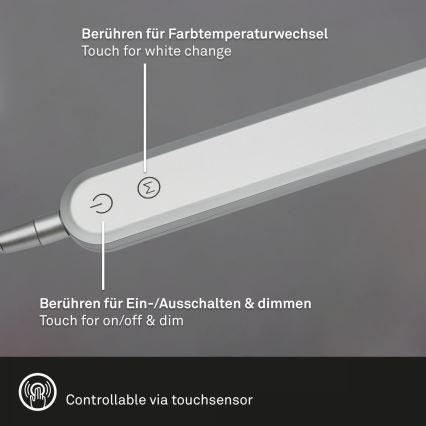 Briloner 7389-014 - LED Himmennettävä kosketus flexible pöytävalaisin SERVO LED/8W/230V 3000/4000/6500K