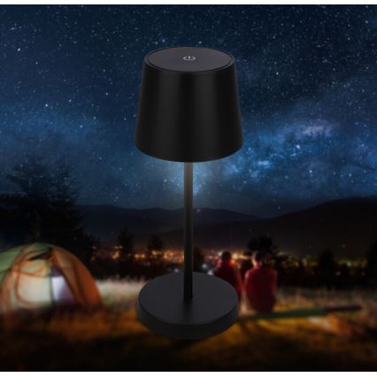 Briloner 7423015 - LED Himmennettävä ladattava ulko pöytävalaisin LED/2,6W/5V IP44 musta