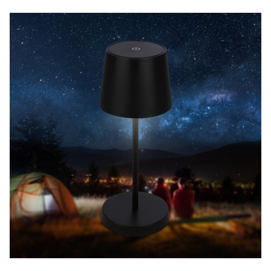 Briloner 7423015 - LED Himmennettävä ladattava ulko pöytävalaisin LED/2,6W/5V IP44 musta