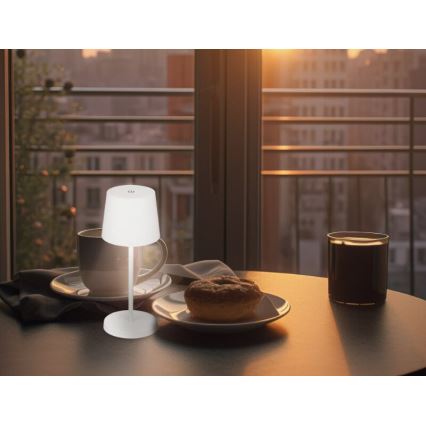 Briloner 7423016 - LED Himmennettävä ladattava ulko pöytävalaisin LED/2,6W/5V IP44 valkoinen