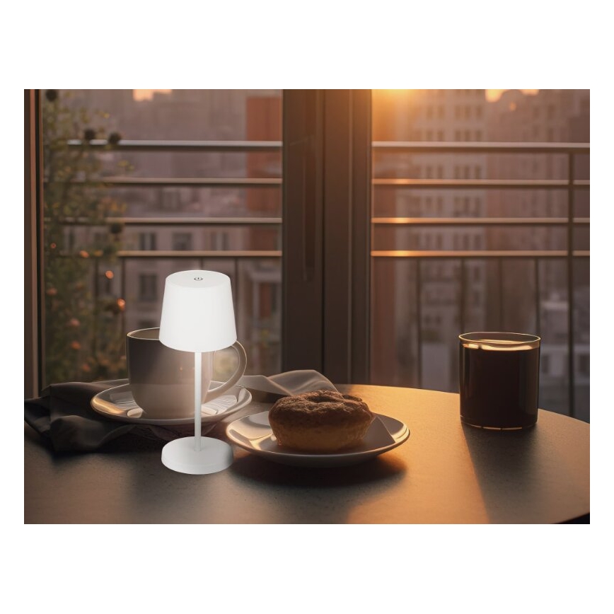 Briloner 7423016 - LED Himmennettävä ladattava ulko pöytävalaisin LED/2,6W/5V IP44 valkoinen