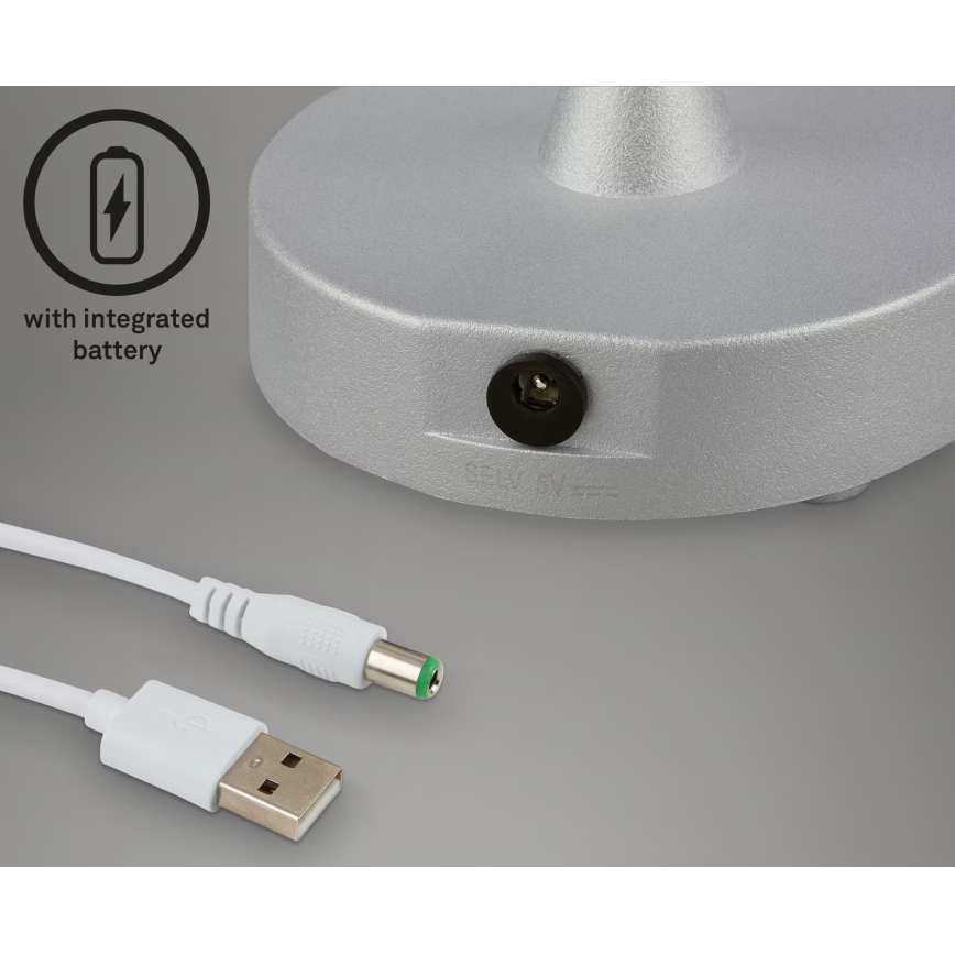 Briloner 7445-014 - LED Himmennettävä ladattava ulko kosketus pöytävalaisin LED/3W/5V IP44