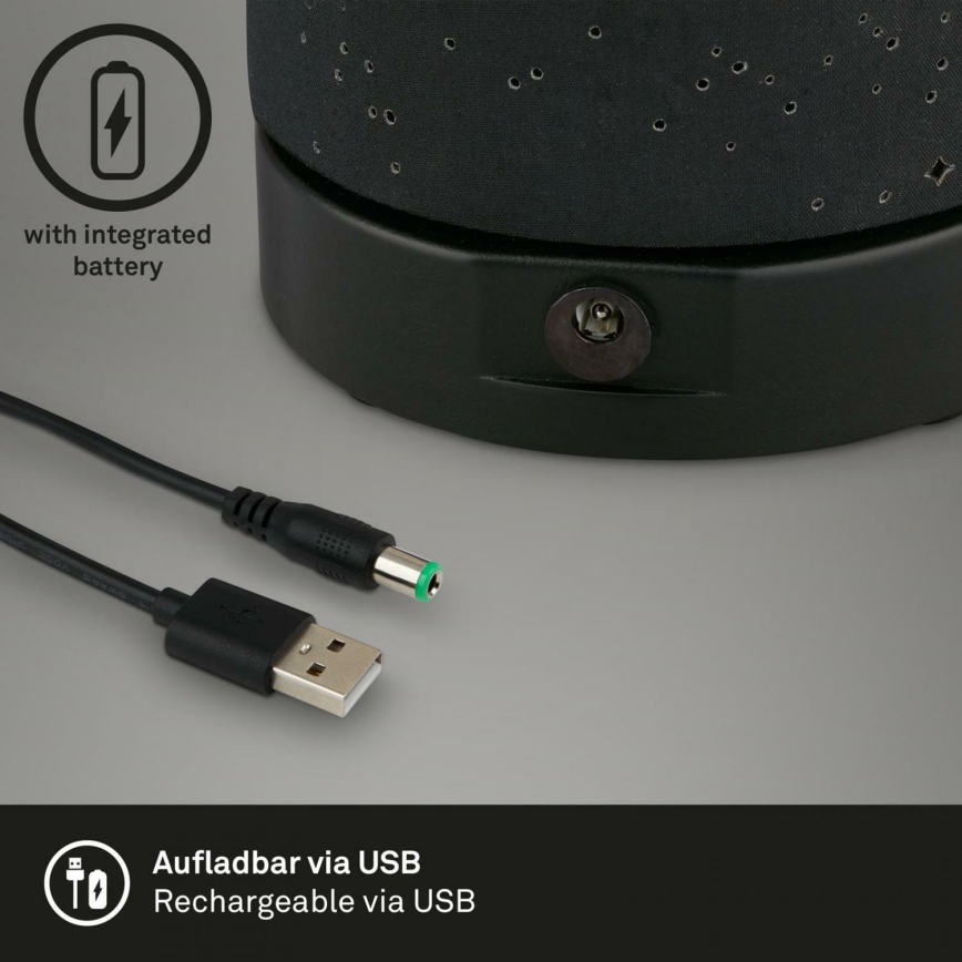 Briloner 7449-015 - LED Himmennettävä ulko kosketus lamppu STARRY SKY LED/3W/5V IP44 musta
