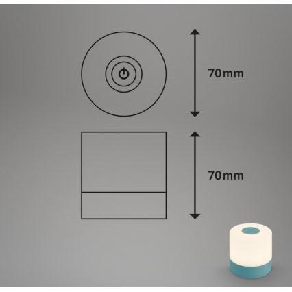 Briloner 7461010 - LED Himmennettävä ladattava ulko pöytävalaisin LED/2W/5V IP44 1200 mAh sininen