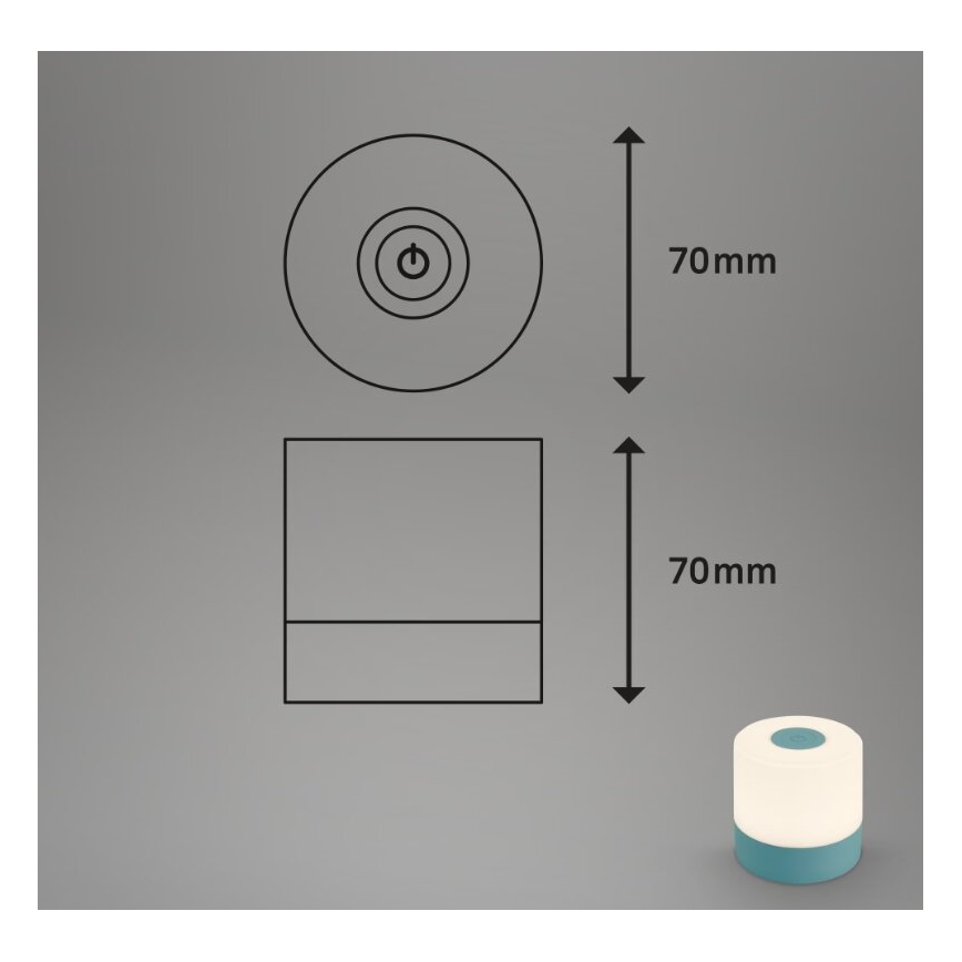Briloner 7461010 - LED Himmennettävä ladattava ulko pöytävalaisin LED/2W/5V IP44 1200 mAh sininen