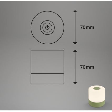 Briloner 7461019 - LED Himmennettävä ladattava ulko pöytävalaisin LED/2W/5V IP44 vihreä