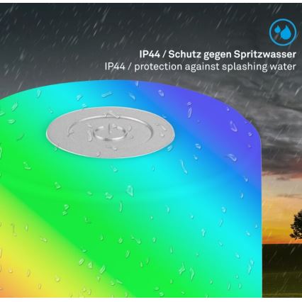 Briloner 7462014 - LED RGB Ladattava ulko pöytävalaisin LED/1,5W/5V IP44 mattakromi
