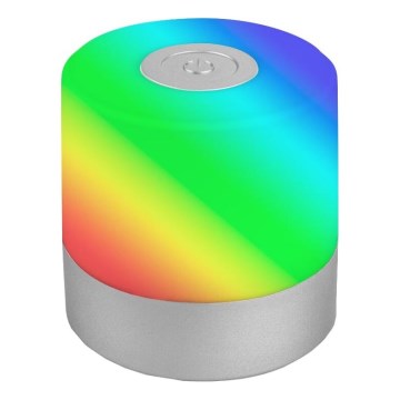 Briloner 7462014 - LED RGB Ladattava ulko pöytävalaisin LED/1,5W/5V IP44 mattakromi