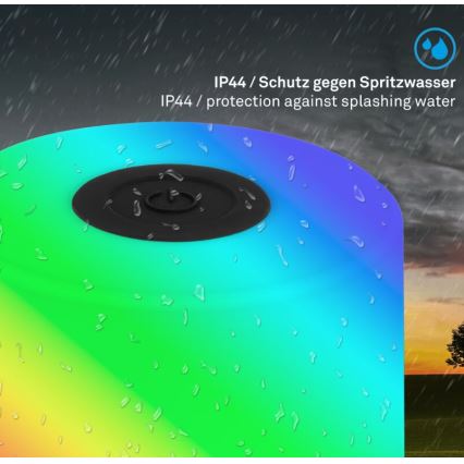 Briloner 7462015 - LED RGB Ladattava ulko pöytävalaisin LED/1,5W/5V IP44 musta