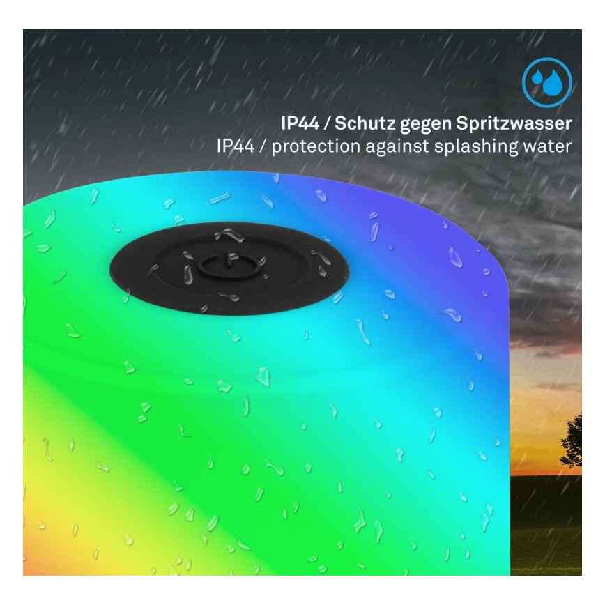 Briloner 7462015 - LED RGB Ladattava ulko pöytävalaisin LED/1,5W/5V IP44 musta