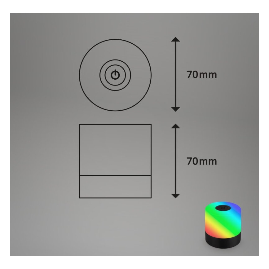 Briloner 7462015 - LED RGB Ladattava ulko pöytävalaisin LED/1,5W/5V IP44 musta