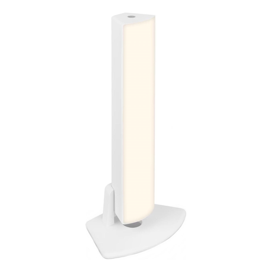 Briloner 7474-016 - LED Himmennettävä kosketus ladattava ulko pöytävalaisin 2in1 LED/7W/5V 2200 mAh USB 3000K IP44 valkoinen