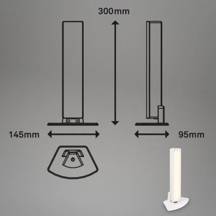 Briloner 7474-016 - LED Himmennettävä kosketus ladattava ulko pöytävalaisin 2in1 LED/7W/5V 2200 mAh USB 3000K IP44 valkoinen