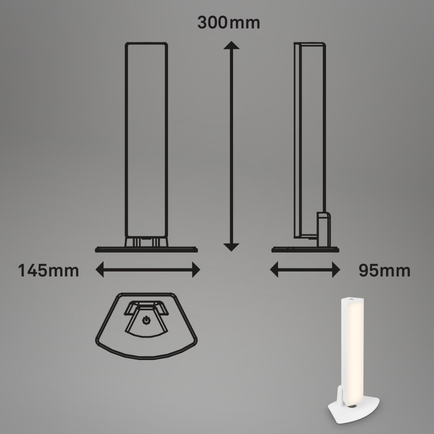 Briloner 7474-016 - LED Himmennettävä kosketus ladattava ulko pöytävalaisin 2in1 LED/7W/5V 2200 mAh USB 3000K IP44 valkoinen