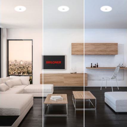 Briloner 7482019 - LED-kylpyhuonevalaisin, alakattoon asennettava, LED/14W/230V, 3000/4000/6500K, IP44, valkoinen