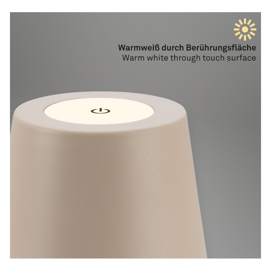 Briloner 7508011 - LED Himmennettävä ladattava ulko pöytävalaisin 2in1 LED/2,5W/5V IP44 beige