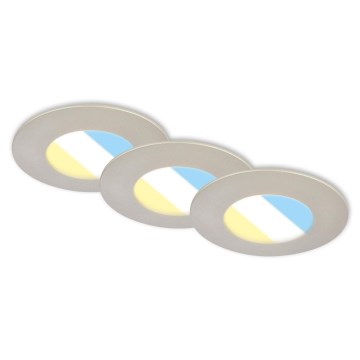 Briloner 7598032 - SETTI 3x LED Kylpyhuoneen upotettava valo LED/4,9W/230V IP44 2700/4000/6500K mattakromi