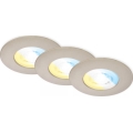 Briloner 7605032 - SETTI 3xLED Kylpyhuoneen uppoasennettava valaisin 3xLED/4,9W/230V IP44 mattakromi