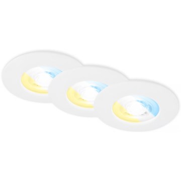 Briloner 7605036 - Kolmen LED-valon setti: kylpyhuoneen upotettavat alasvalot, 3xLED/4,9W/230V IP44, valkoinen