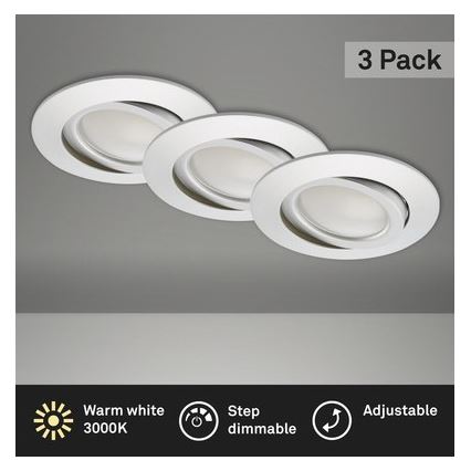 Briloner 8309-039 - SETTI 3x LED Himmennettävä upotettu kylpyhuonevalaisin LED/5W/230V IP23