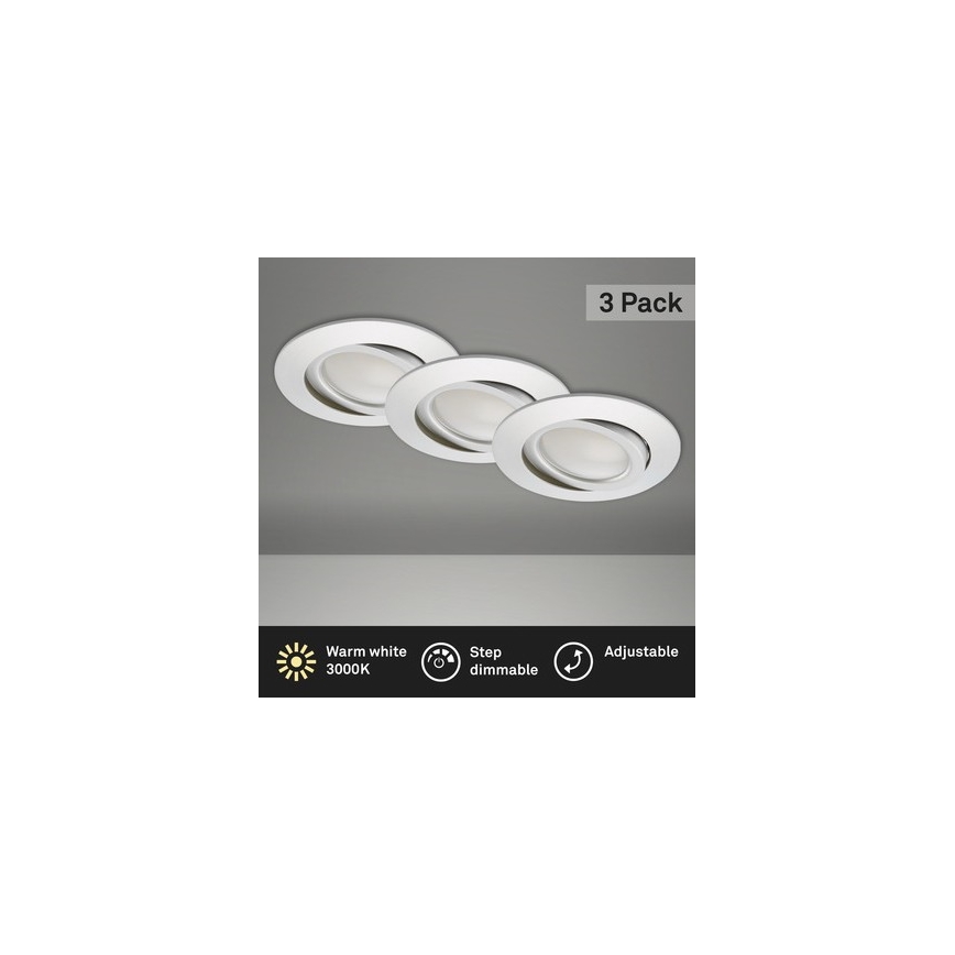 Briloner 8309-039 - SETTI 3x LED Himmennettävä upotettu kylpyhuonevalaisin LED/5W/230V IP23