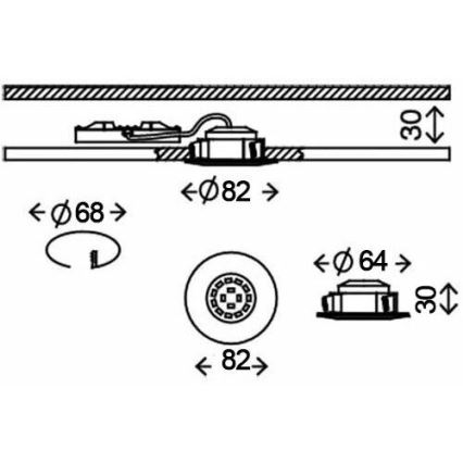 Briloner 8312-019 - Kylpyhuoneen upotettu valo LED/5W/230V IP23