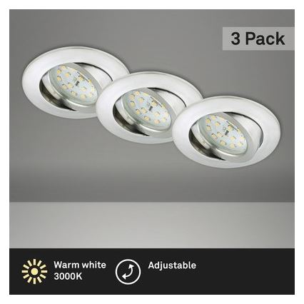 Briloner 8312-039 - SETTI 3x LED Kylpyhuoneen upotettava valo LED/5W/230V IP23