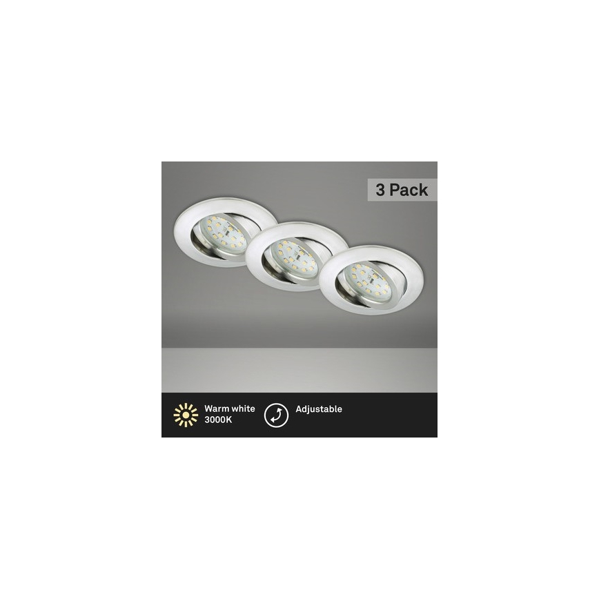 Briloner 8312-039 - SETTI 3x LED Kylpyhuoneen upotettava valo LED/5W/230V IP23