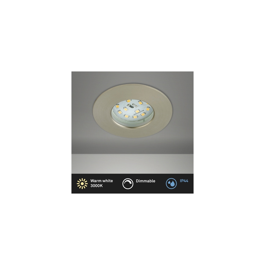 Briloner 8316-012 - LED-himmennettävä kylpyhuoneen uppoasennettava kattovalaisin LED/5,5 W/230 V IP44 mattakromi