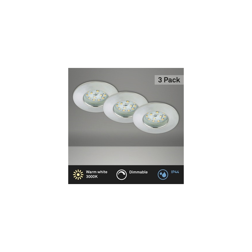 Briloner 8316-039-SETTI 3x LED Himmennettävä upotettu kylpyhuonevalaisin LED/5,5W/230V IP44
