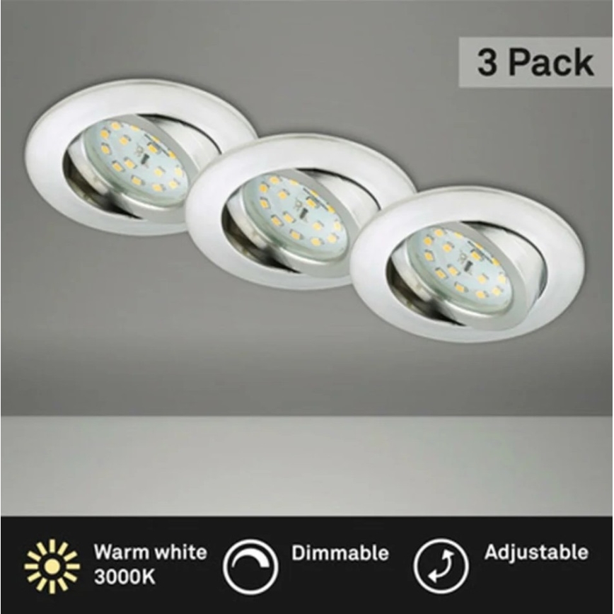 Briloner 8317-039-SETTI 3x LED Himmennettävä upotettu kylpyhuonevalaisin LED/5,5W/230V IP23