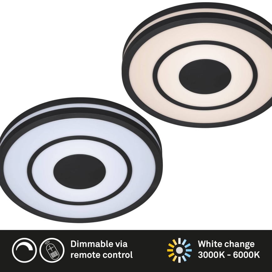Briloner - Himmennettävä LED-kattovalaisin RIPPLE LED/24W/230V 3000-6500K + kauko-ohjaus