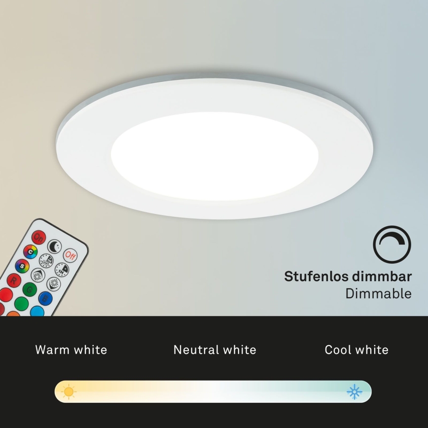 Briloner - SETTI 3x RGBW LED Himmennettävä upotettu kylpyhuonevalaisin LED/4,8W/230V 3000-6500K IP65 + kauko-ohjaus
