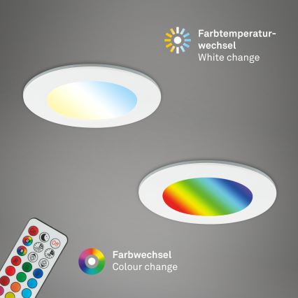 Briloner - SETTI 3x RGBW LED Himmennettävä upotettu kylpyhuonevalaisin LED/4,8W/230V 3000-6500K IP65 + kauko-ohjaus