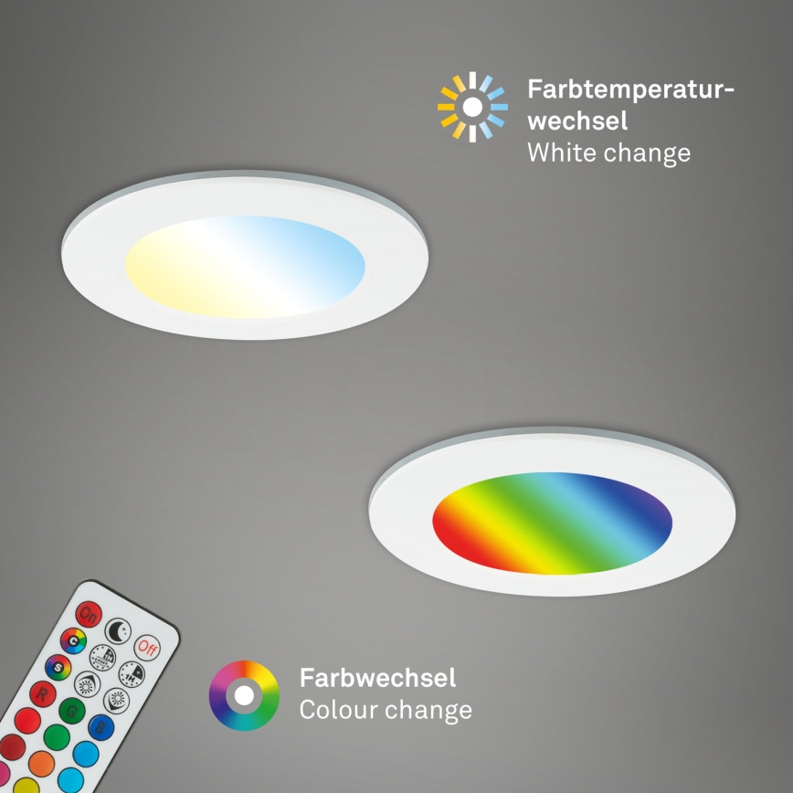 Briloner - SETTI 3x RGBW LED Himmennettävä upotettu kylpyhuonevalaisin LED/4,8W/230V 3000-6500K IP65 + kauko-ohjaus