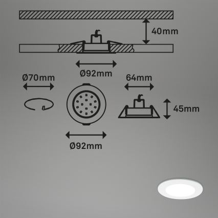 Briloner - SETTI 3x RGBW LED Himmennettävä upotettu kylpyhuonevalaisin LED/4,8W/230V 3000-6500K IP65 + kauko-ohjaus