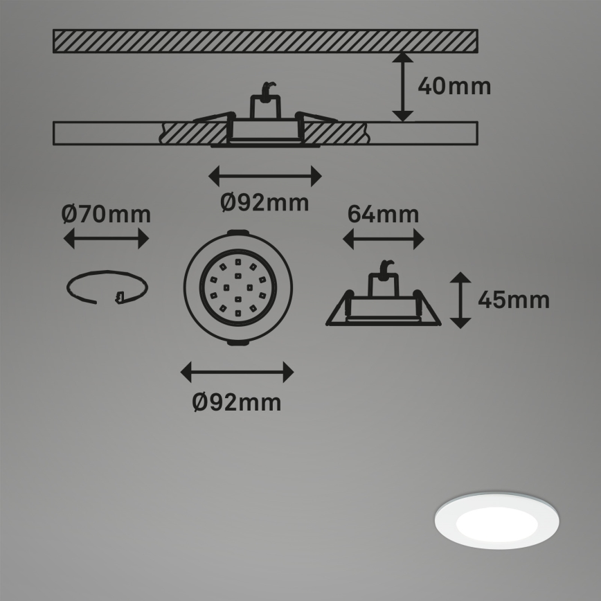 Briloner - SETTI 3x RGBW LED Himmennettävä upotettu kylpyhuonevalaisin LED/4,8W/230V 3000-6500K IP65 + kauko-ohjaus