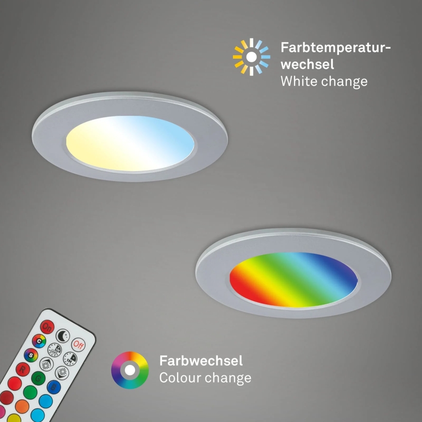 Briloner - SETTI 3x LED RGBW Himmennettävä kylpyhuoneen kattovalaisin LED/4,8W/230V 3000-6500K IP65 + kauko-ohjaus