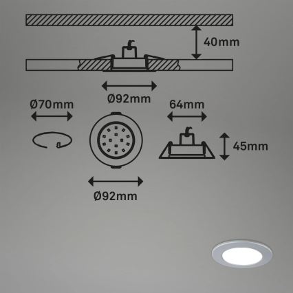Briloner - SETTI 3x LED RGBW Himmennettävä kylpyhuoneen kattovalaisin LED/4,8W/230V 3000-6500K IP65 + kauko-ohjaus