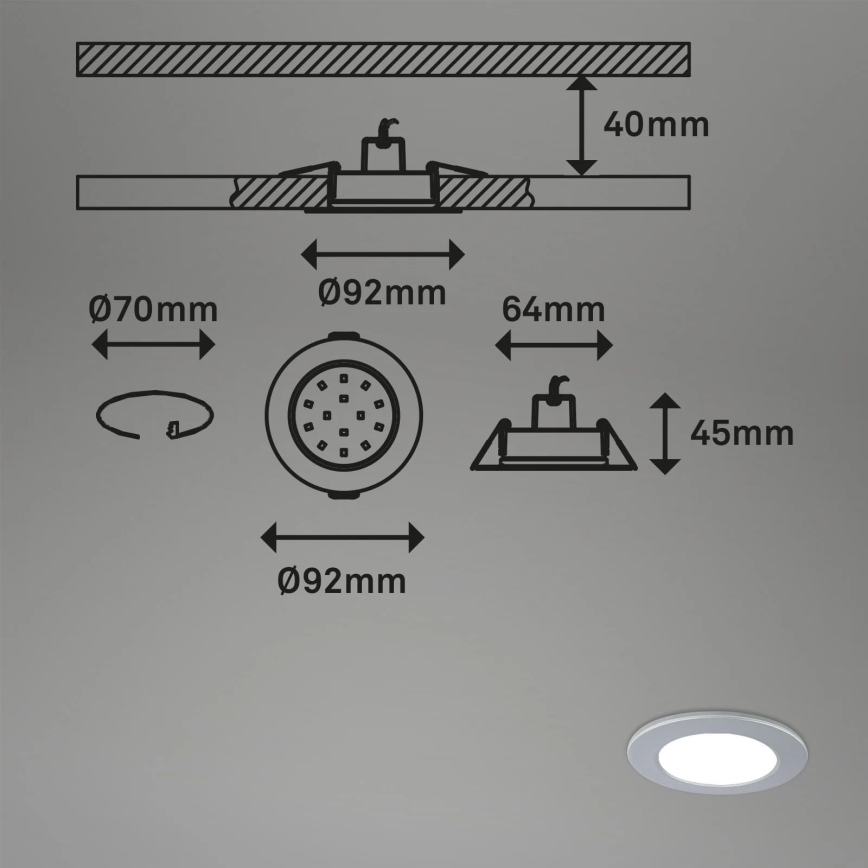 Briloner - SETTI 3x LED RGBW Himmennettävä kylpyhuoneen kattovalaisin LED/4,8W/230V 3000-6500K IP65 + kauko-ohjaus