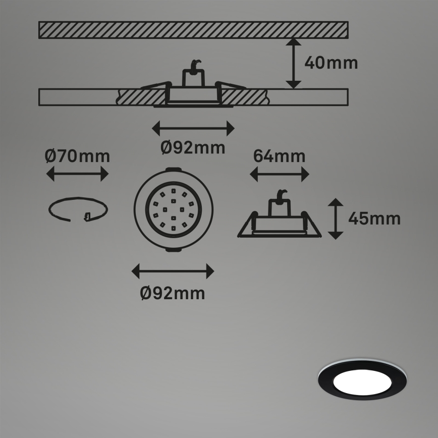 Briloner - SETTI 3x LED RGBW Himmennettävä kylpyhuoneen kattovalaisin LED/4,8W/230V 3000-6500K IP65 + kauko-ohjaus
