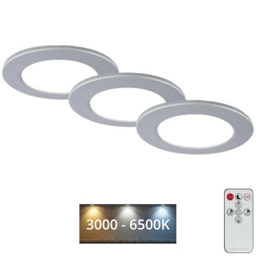 Briloner - SETTI 3x LED Himmennettävä upotettu kylpyhuonevalaisin LED/4,8W/230V 3000-6500K IP44 + kauko-ohjaus