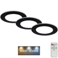 Briloner - SETTI 3x LED Himmennettävä upotettu kylpyhuonevalaisin LED/4,8W/230V 3000-6500K IP44 + kauko-ohjaus