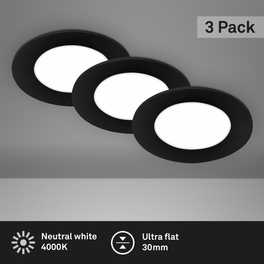 Briloner - SETTI 3x LED Kylpyhuoneen upotettava valo LED/3W/230V IP23