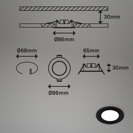 Briloner - SETTI 3x LED Kylpyhuoneen upotettava valo LED/3W/230V IP23