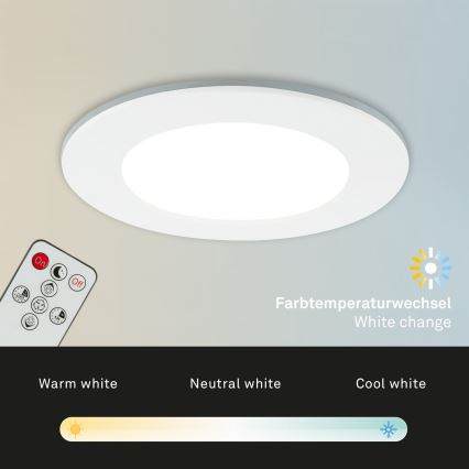 Briloner - SETTI 3x LED Himmennettävä upotettu kylpyhuonevalaisin LED/4,8W/230V 3000-6500K IP44 + kauko-ohjaus