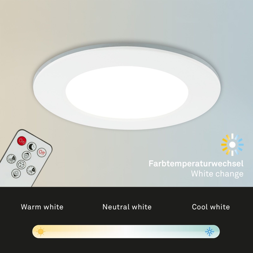 Briloner - SETTI 3x LED Himmennettävä upotettu kylpyhuonevalaisin LED/4,8W/230V 3000-6500K IP44 + kauko-ohjaus