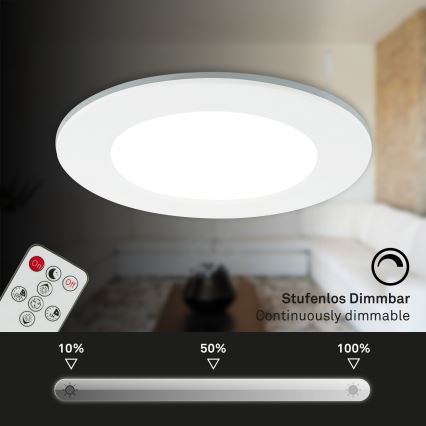 Briloner - SETTI 3x LED Himmennettävä upotettu kylpyhuonevalaisin LED/4,8W/230V 3000-6500K IP44 + kauko-ohjaus